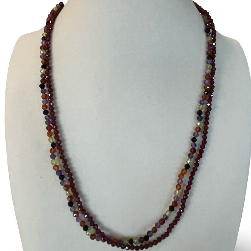 Multicolor Earthtone Crystal Beaded Necklaces